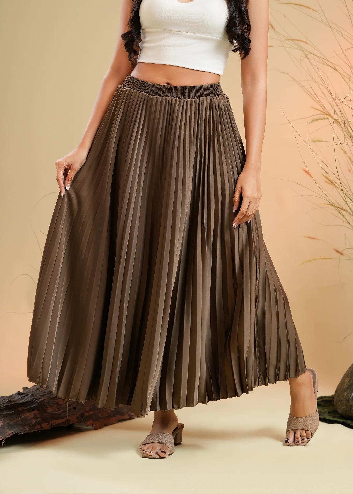 ember-brown-pleated-skirt